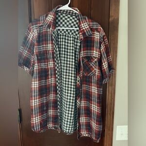 Reversible Plaid Shirt Men's large button down